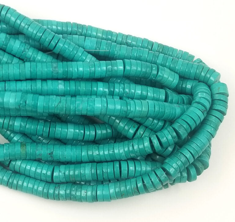 Blue Turquoise Heishi Gemstone Beads, GRN183