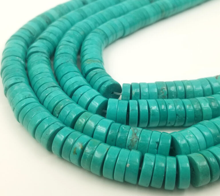 Blue Turquoise Heishi Gemstone Beads, GRN183