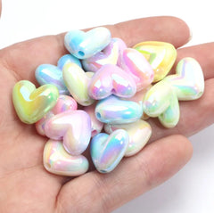 Assorted Macarons ABS Heart Spacer Beads – Exquisite Acrylic Heart Shaped Beads for Elegant Jewelry Design, ORG191