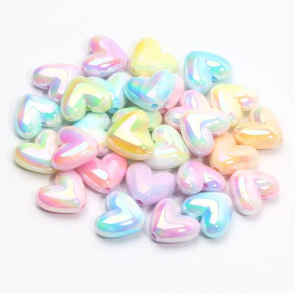 Assorted Macarons ABS Heart Spacer Beads – Exquisite Acrylic Heart Shaped Beads for Elegant Jewelry Design, ORG191