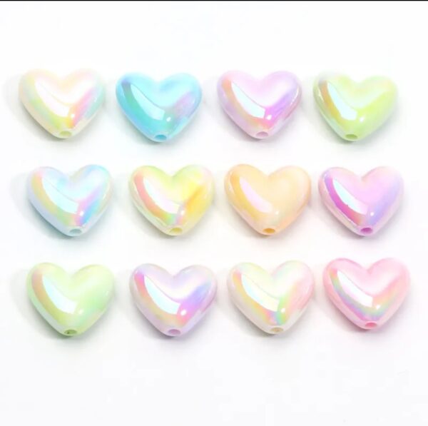 Assorted Macarons ABS Heart Spacer Beads – Exquisite Acrylic Heart Shaped Beads for Elegant Jewelry Design, ORG191