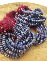 9mm Faceted Rondelle Purple Moonstone Mystic Coated Beads, 8 inches Bead Strand, PRP043