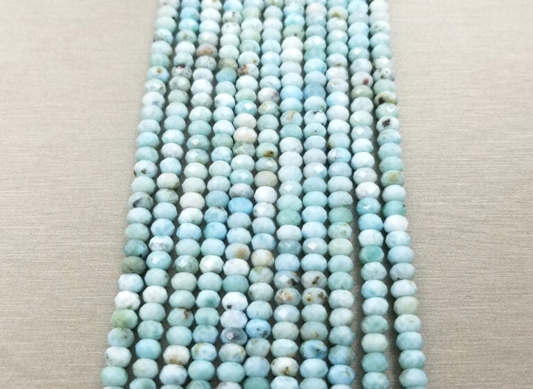 Larimar Beads Grade AAA Genuine Natural Gemstone Faceted Round Loose Beads 15″, PRP106