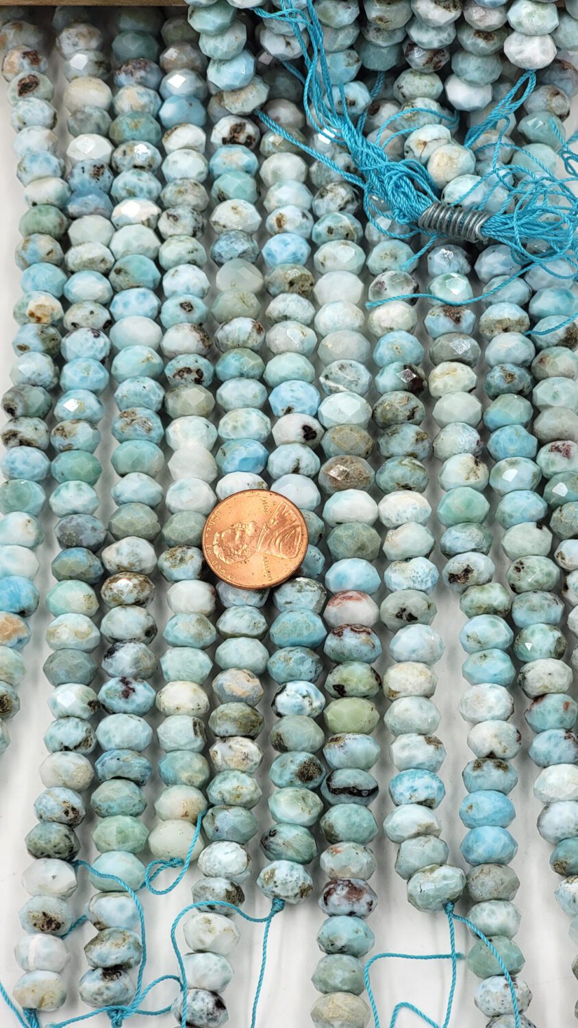 Larimar Beads Grade AAA Genuine Natural Gemstone Faceted Round Loose Beads 15″, PRP106