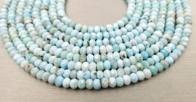 Larimar Beads Grade AAA Genuine Natural Gemstone Faceted Round Loose Beads 15″, PRP106