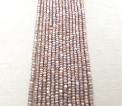 Mystic Moonstone Bead Rondelles, Peach Pink Natural Moonstone Rondelle Beads Full Strand, 4mm, PRP186