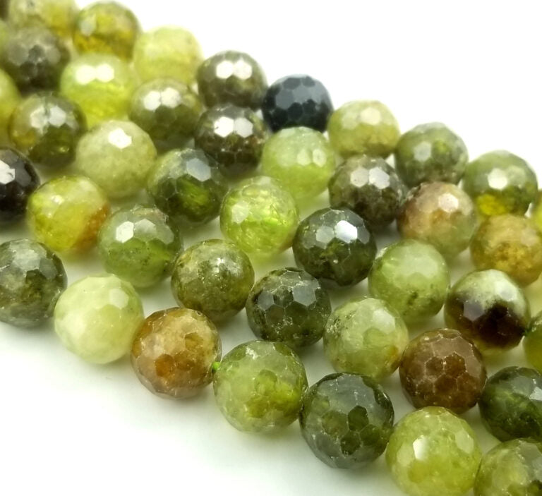 AAA Green Garnet Natural Round Beads 8mm Faceted/Polished Laser Diamond Cut Gemstone 15.5″ Full Strand PRP288