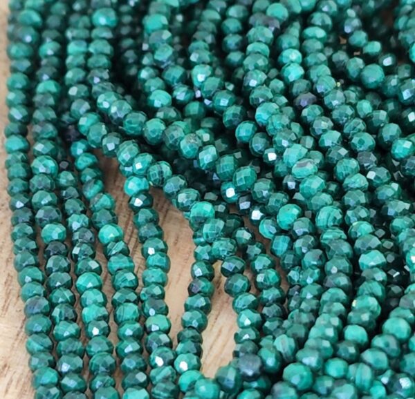 Faceted Malachite Natural Round Beads Green Gemstones Beads Natural Malachite Beads up to 4mm 15.5″ Full Strand PRP359