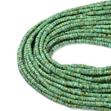 African Turquoise Gemstone Heishi Slice Rondelle Loose Beads 15.5 Inch Full Strand 4×2.5mm Natural Gemstone Beads PRP429