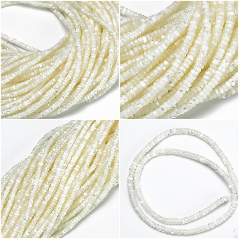 White MOP Heishi Beads Natural Mother of Pearl Beads Natural Shell Rondelles Sea Shell Beads Wholesale Heishi Jewelry Beads 4x2mm PRP470