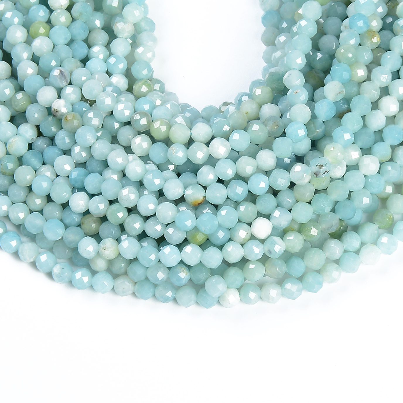 Amazonite Faceted Round Beads, PRP514