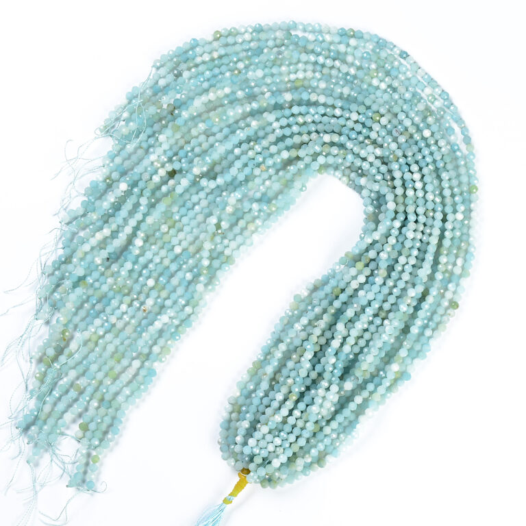 Amazonite Faceted Round Beads, PRP514