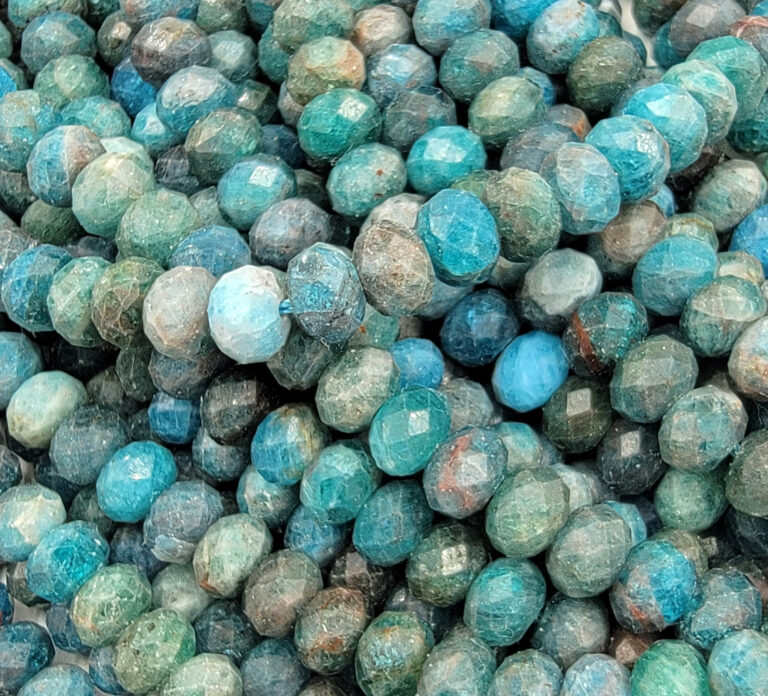 AAA Natural Blue Apatite Faceted Round Beads, PRP641