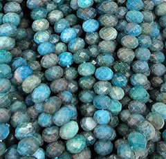 AAA Natural Blue Apatite Faceted Round Beads, PRP641