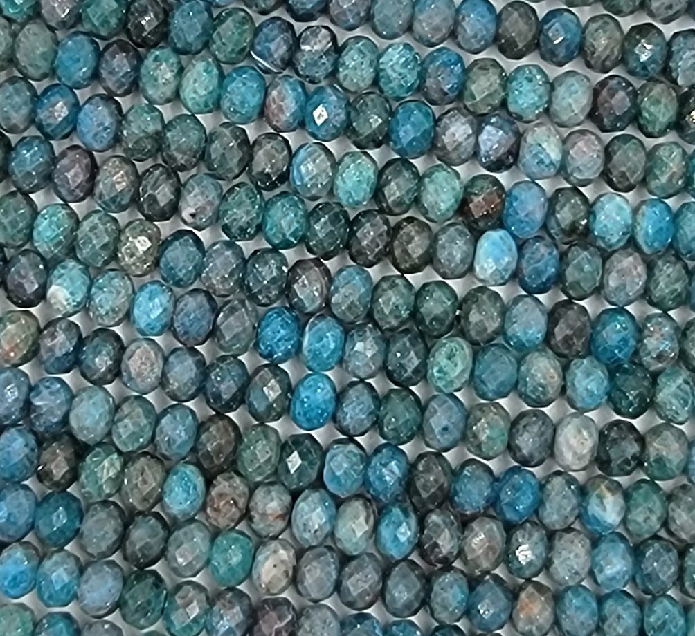 AAA Natural Blue Apatite Faceted Round Beads, PRP641