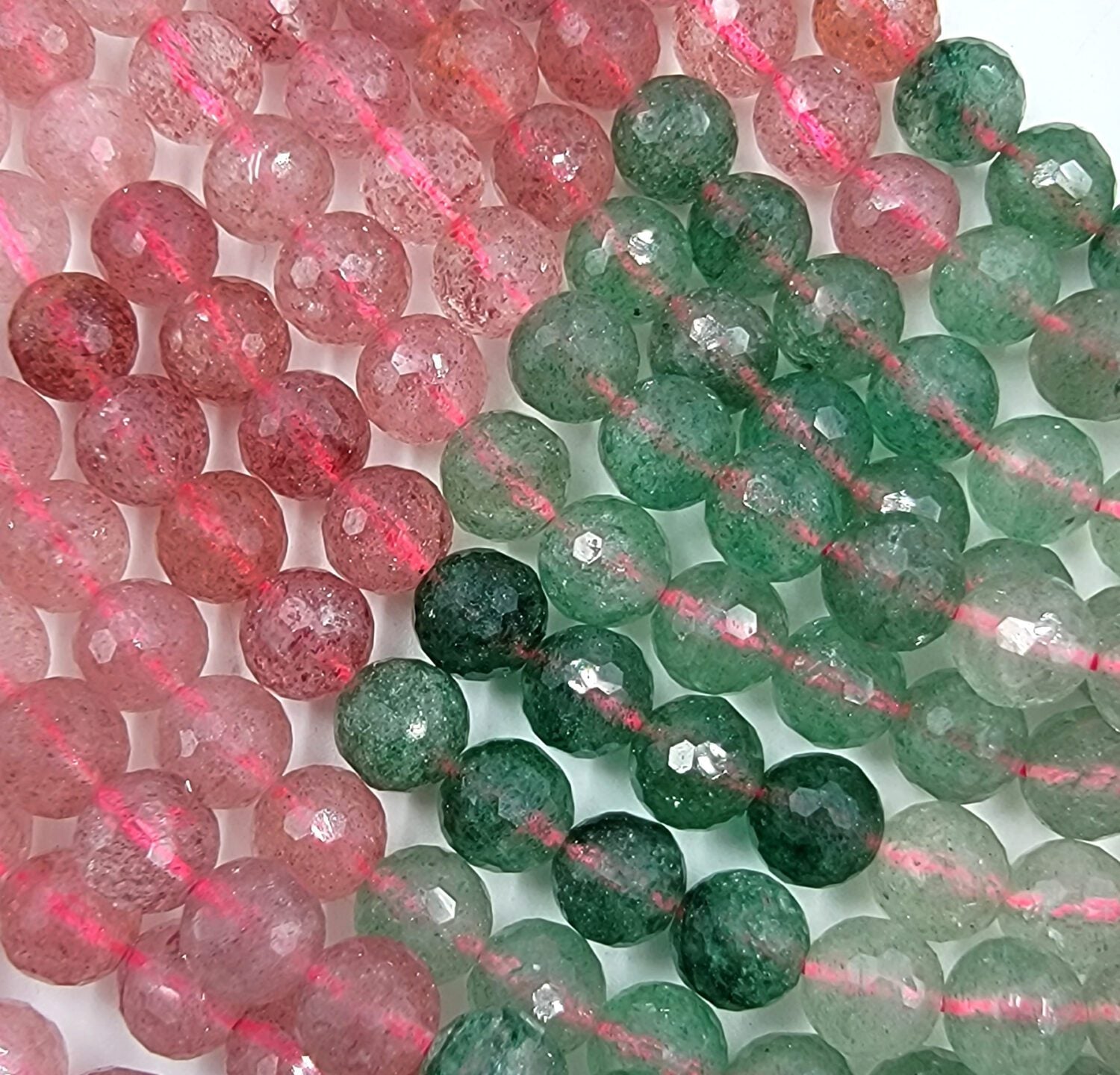 Watermelon Tourmaline Faceted Gemstone Beads, PRP643