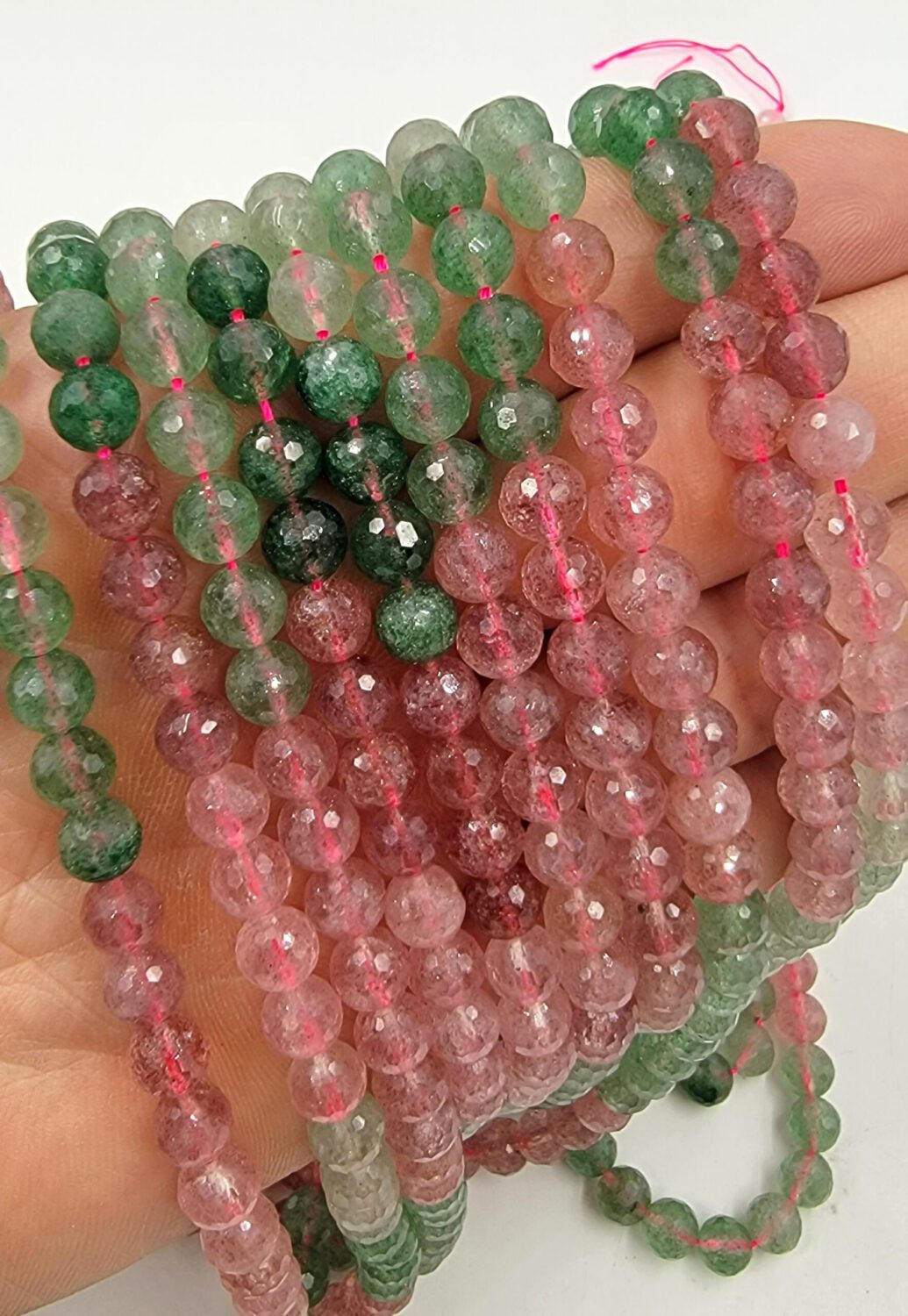 Watermelon Tourmaline Faceted Gemstone Beads, PRP643