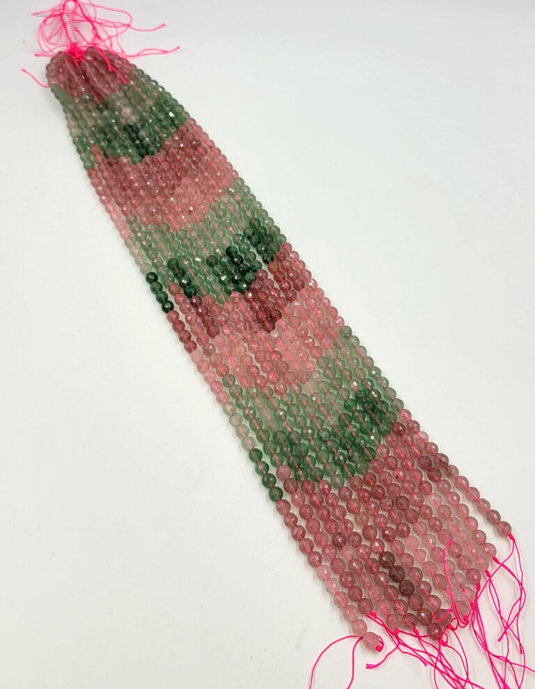 Watermelon Tourmaline Faceted Gemstone Beads, PRP643