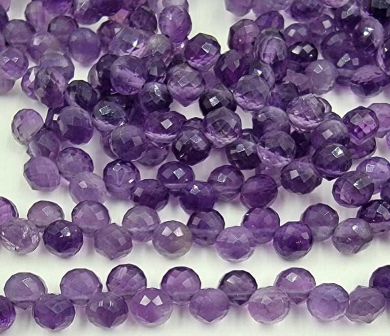 AAA Faceted Natural Amethyst Rondelle Beads, PRP650