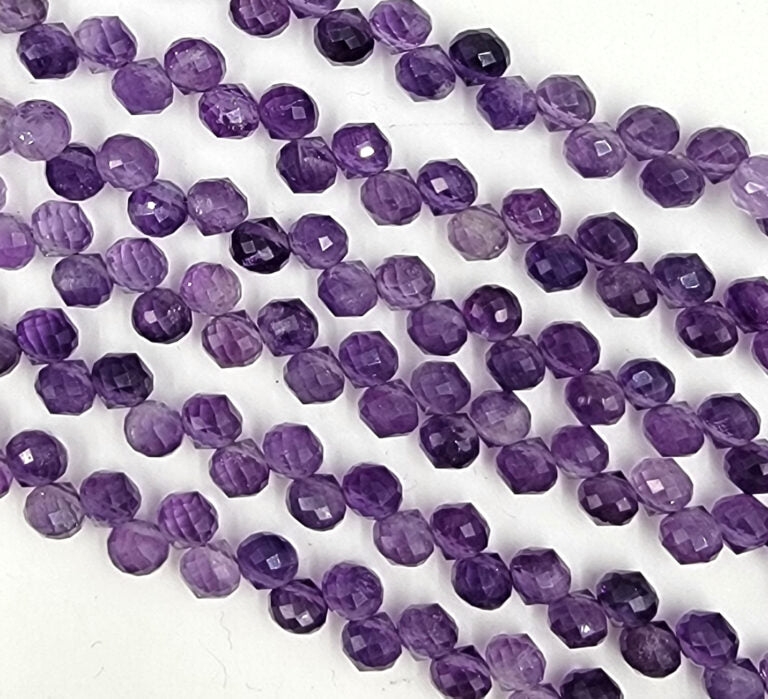 AAA Faceted Natural Amethyst Rondelle Beads, PRP650