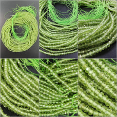 AAA Natural Green Peridot 3x2mm Faceted Round Beads Micro Laser Diamond Cut Real Genuine Gemstone 15.5″ Strand, PRP661#04