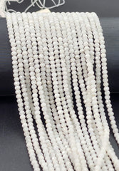 AAA Mystic Moonstone Gemstone Beads, 3.5x2mm Faceted Round Beads, Beautiful White Beads, Great Quality Beads! Full Length 15″, PRP661#25