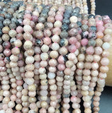 Rhodochrosite Beads, Faceted Beads Rhodochrosite Gemstones Genuine Grade AA Sold by 15.5 Inches Strand 4mm, PRP685