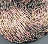 Rhodochrosite Beads, Faceted Beads Rhodochrosite Gemstones Genuine Grade AA Sold by 15.5 Inches Strand 4mm, PRP685