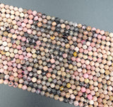 Rhodochrosite Beads, Faceted Beads Rhodochrosite Gemstones Genuine Grade AA Sold by 15.5 Inches Strand 4mm, PRP685