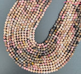 Rhodochrosite Beads, Faceted Beads Rhodochrosite Gemstones Genuine Grade AA Sold by 15.5 Inches Strand 4mm, PRP685