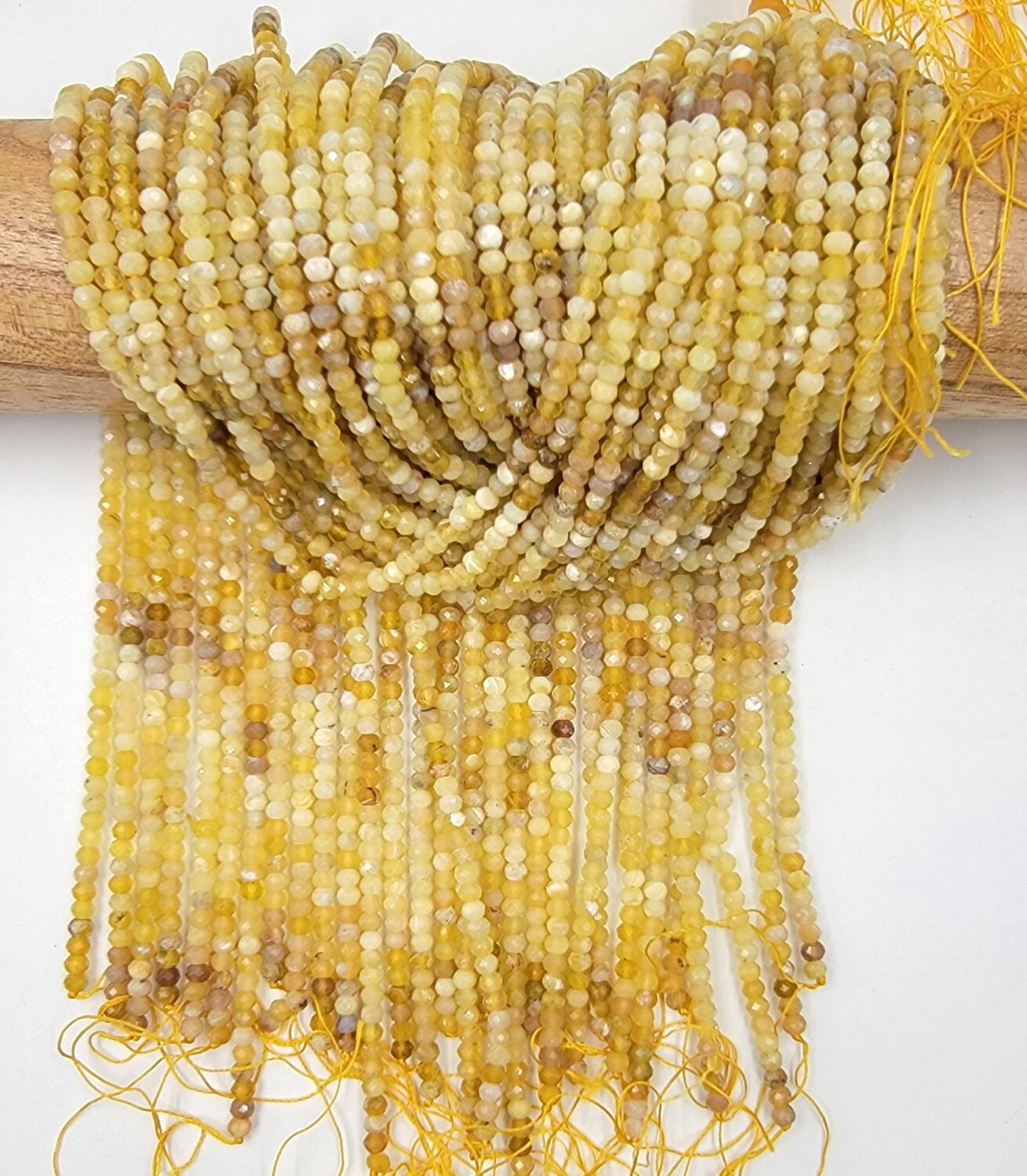 4x3MM Grade AAA High Quality Natural Yellow Opal Gemstone Faceted Diamond Cut Beads for DIY Jewelry Making & Design 15.5″ Strand, PRP725