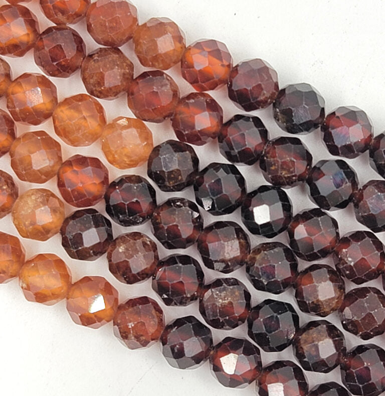 6MM AAA Natural Orange Garnet Gemstone Beads, Faceted Rondelle Shape Beautiful Orange Black Beads, Great Quality Bead! 15.5″ Strand, PRP732