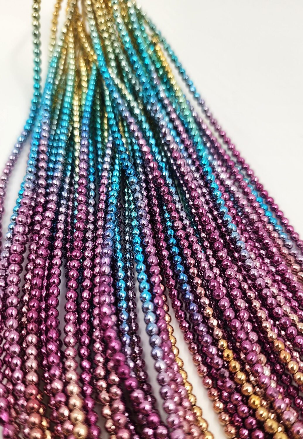 Rainbow Hematite Beads Grade AAA Natural Gemstone Faceted Round Loose Beads 3mm Full Strand PRP793