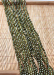 AAA Natural Green Garnet Gemstone Beads, 4mm Natural Round Shape Beads, Beautiful Green Beads, Great Quality Bead! 15.5″ Strand, PRP796