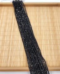 AAA Black Spinel Faceted Rondelles Gemstone, High Quality Faceted Rondelle Beads 3x2mm, 15.5″ Strand PRP797