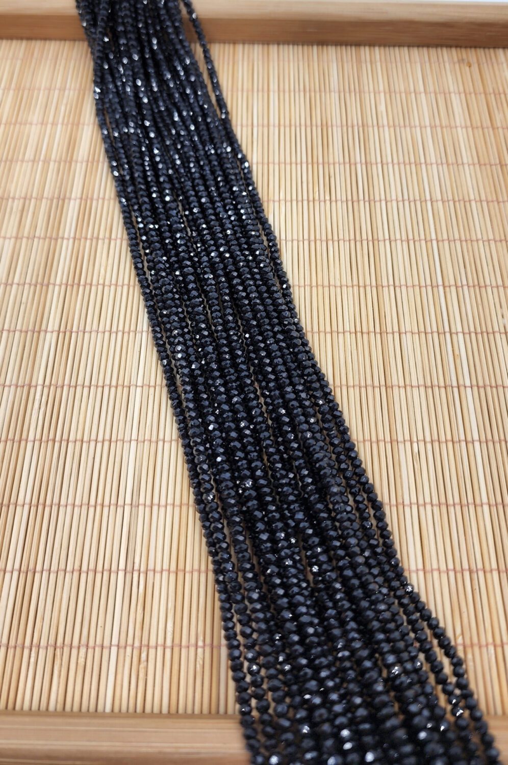 AAA Black Spinel Faceted Rondelles Gemstone, High Quality Faceted Rondelle Beads 3x2mm, 15.5″ Strand PRP797