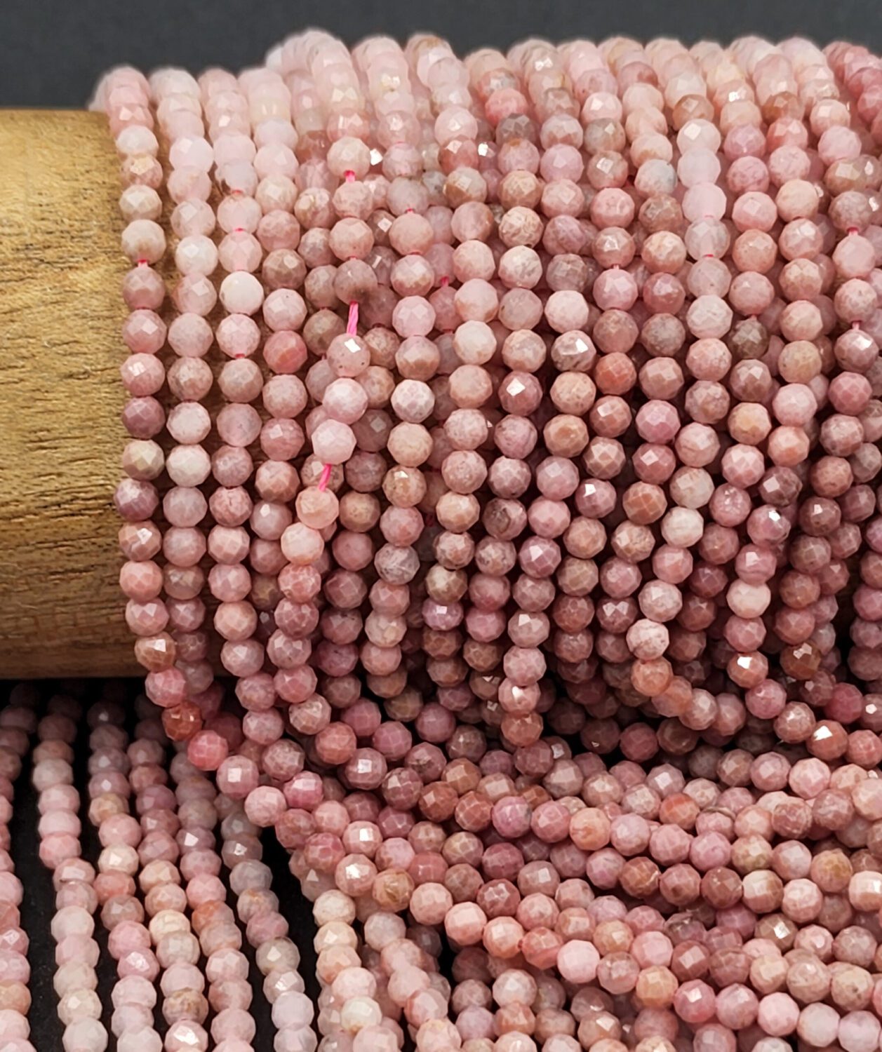 AAA Natural Rhodochrosite Gemstone Beads,Faceted Round Shape Beads, Beautiful Pink Beads, High Quality Beads Full Strand 15.5″ 3mm, PRP798