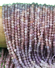 AAA Micro Faceted Natural Purple Tourmaline Faceted 2.5mm Round Beads Diamond Cut Natural Gemstone Beads PRP802