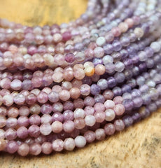 AAA Micro Faceted Natural Purple Tourmaline Faceted 2.5mm Round Beads Diamond Cut Natural Gemstone Beads PRP802