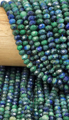 Natural AAA Chrysocolla Faceted Gemstone Beads Gorgeous Turquoise Blue Color Chrysocolla Bead Full strand 15.5 6x5mm, PRP811