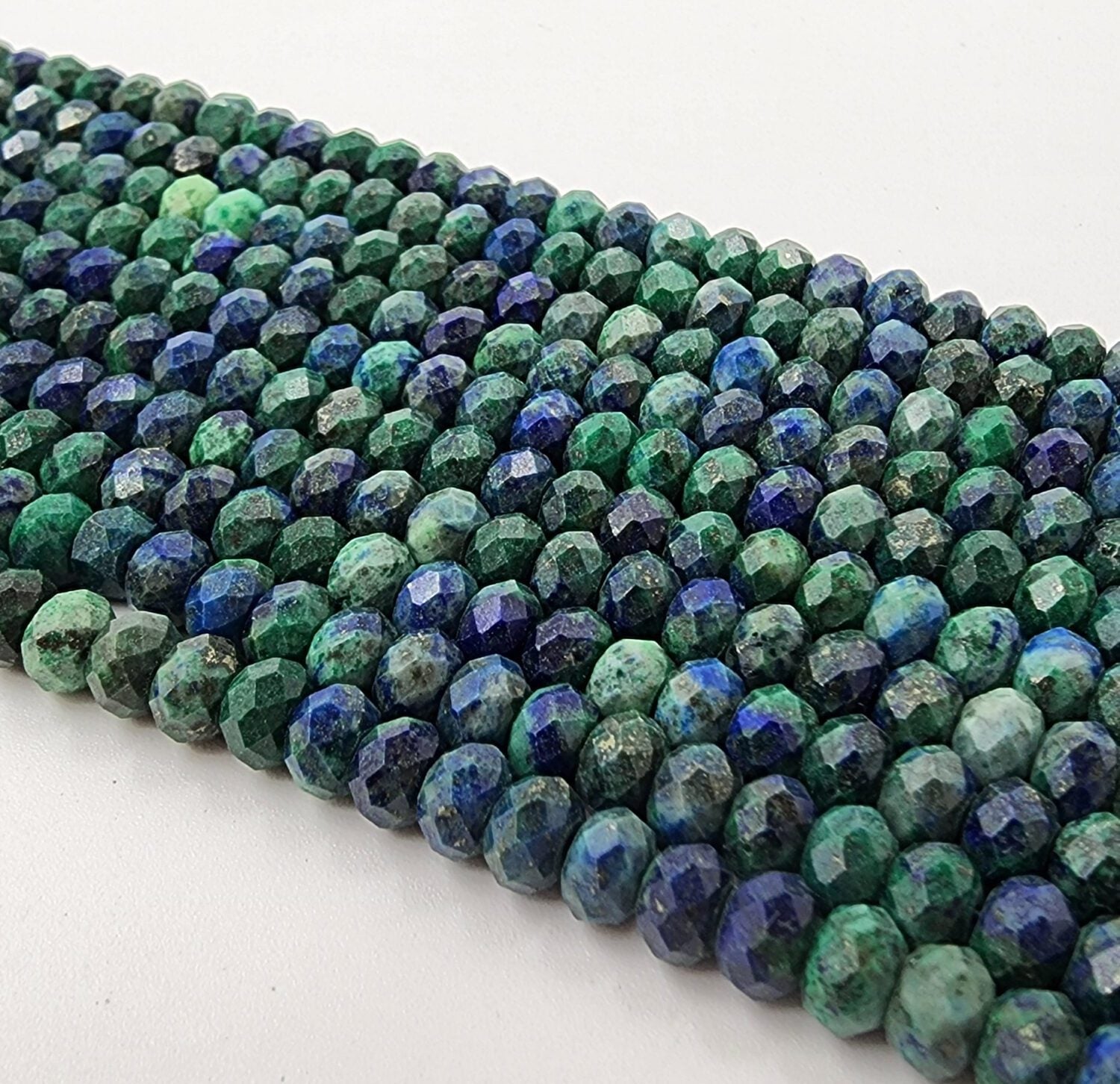 Natural AAA Chrysocolla Faceted Gemstone Beads Gorgeous Turquoise Blue Color Chrysocolla Bead Full strand 15.5 6x5mm, PRP811