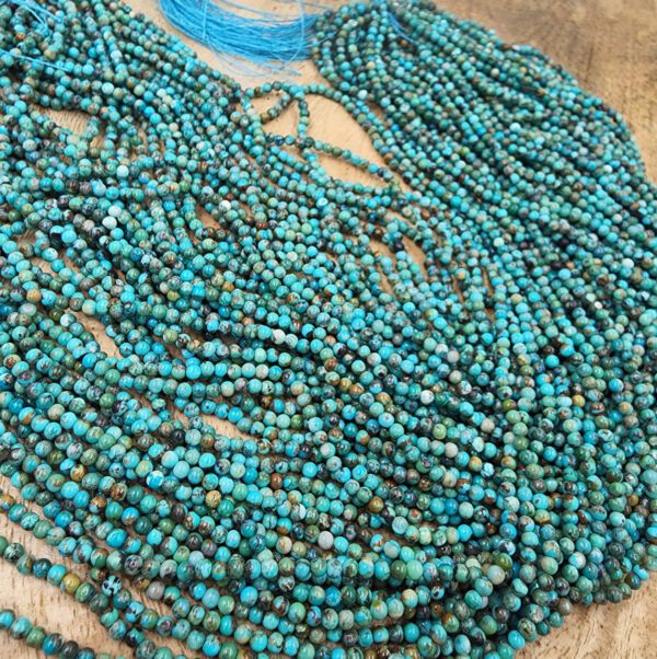 AAA Natural Turquoise Beads, Natural Gemstone Beads. 3mm Round Smooth Beads, Full strand 15” great for jewelry making, PRP816