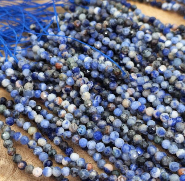 AAA Natural Brazilian Orange Sodalite 3mm Faceted Round Beads 15.5″ Strand, PRP817