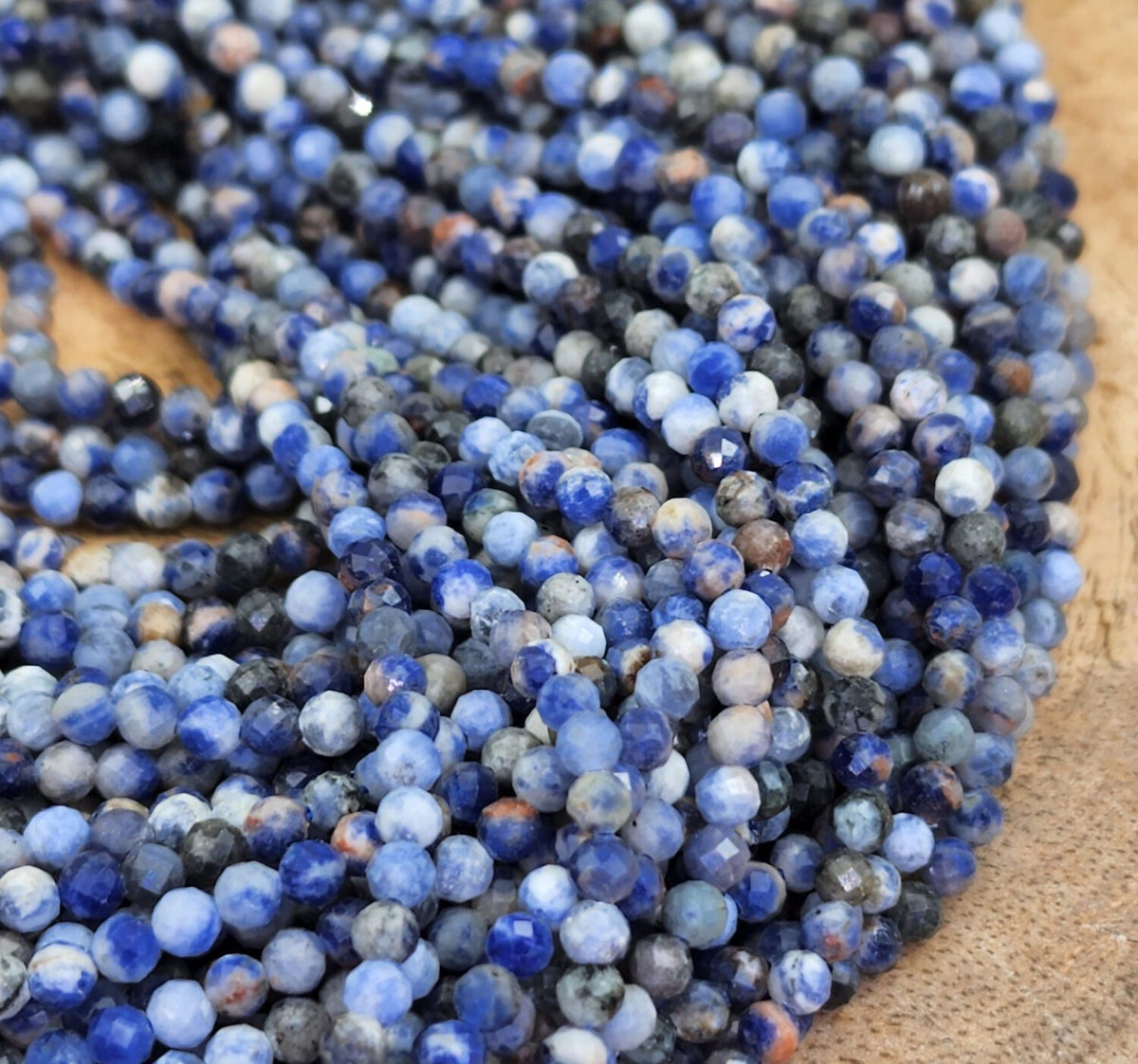 AAA Natural Brazilian Orange Sodalite 3mm Faceted Round Beads 15.5″ Strand, PRP817