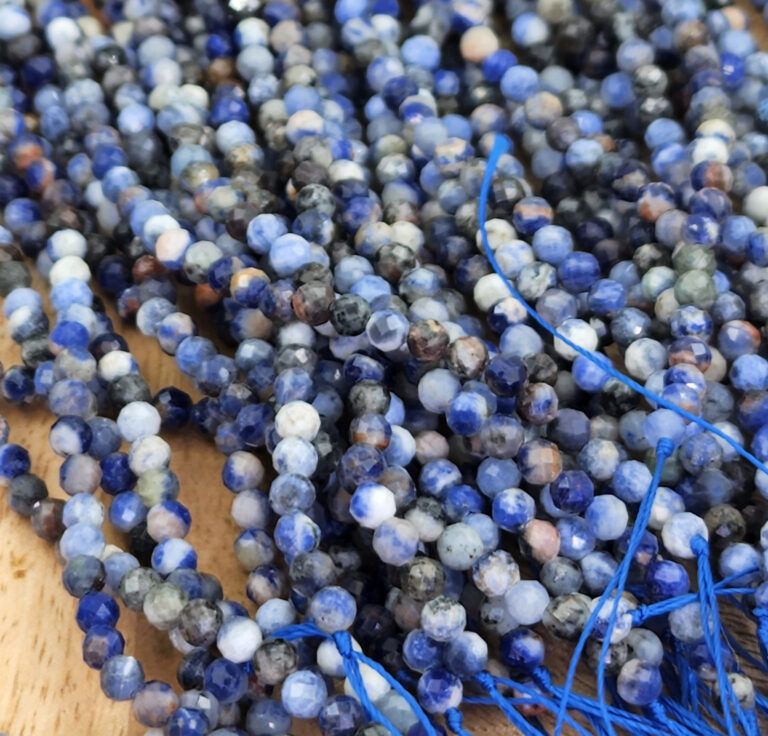 AAA Natural Brazilian Orange Sodalite 3mm Faceted Round Beads 15.5″ Strand, PRP817