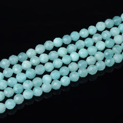 Natural Amazonite Faceted Round AAA Gemstone Bead 3mm PRP918