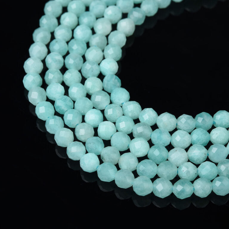 Natural Amazonite Faceted Round AAA Gemstone Bead 3mm PRP918