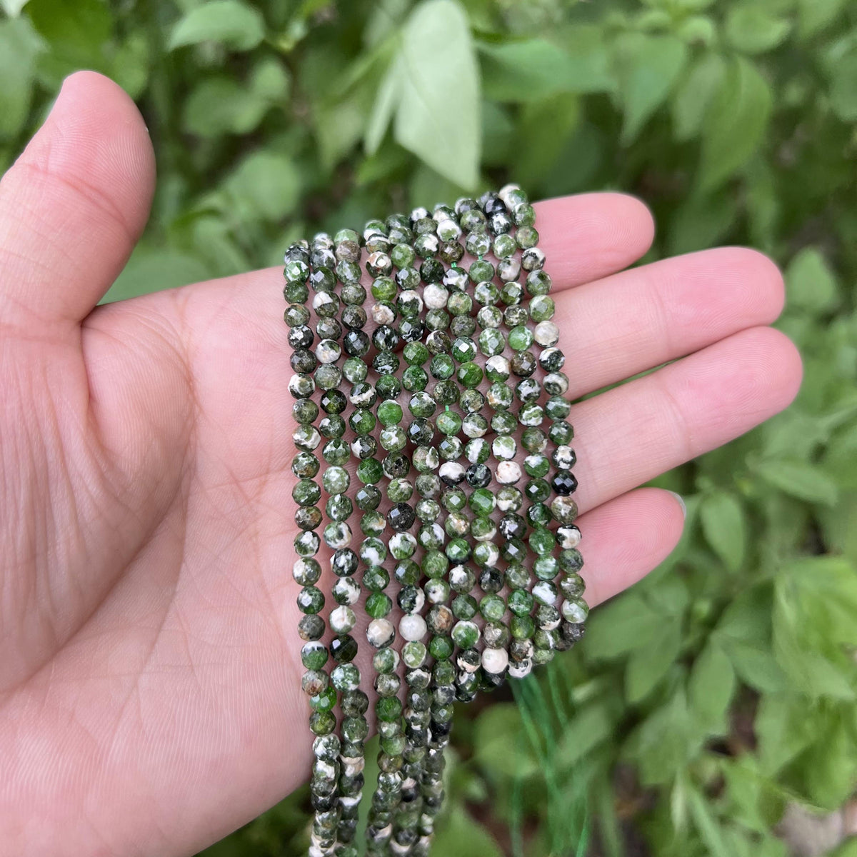 Green Chrome Diopside Faceted AAA Gemstone Beads 4mm PRP923