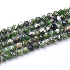 Green Chrome Diopside Faceted AAA Gemstone Beads 4mm PRP923