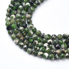 Green Chrome Diopside Faceted AAA Gemstone Beads 4mm PRP923